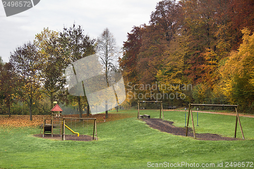 Image of autumn playground scenery