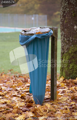 Image of autumn scenery with refuse sack