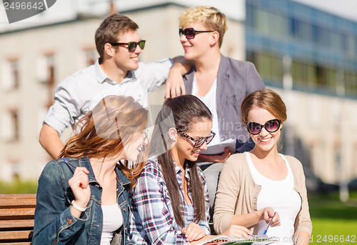 Image of group of students or teenagers hanging out