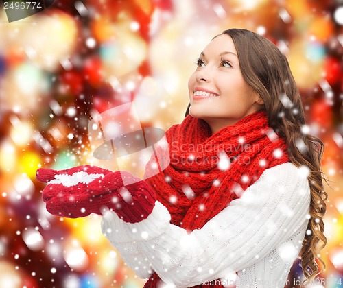 Image of woman with big snowflake