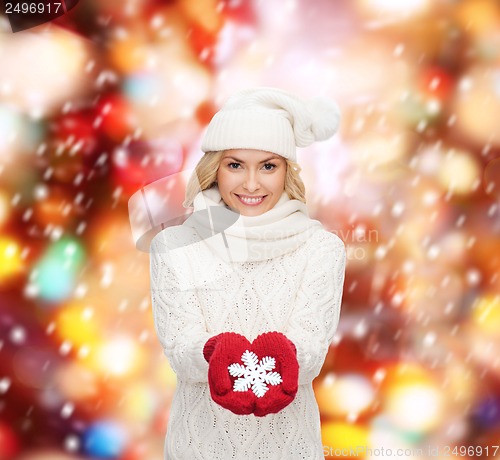 Image of woman with big snowflake