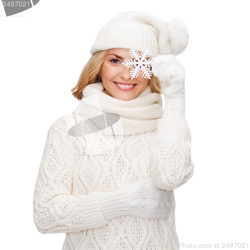 Image of woman with big snowflake