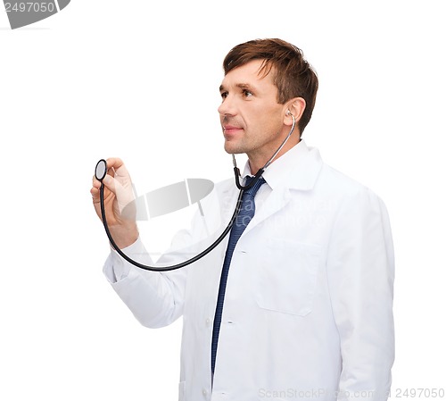 Image of young male doctor with stethoscope