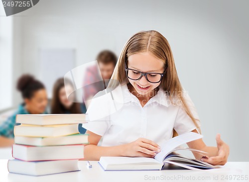 Image of student girl studying at school