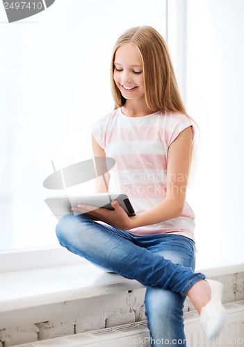 Image of girl with tablet pc at school