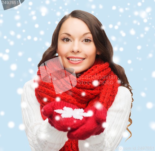 Image of woman with big snowflake