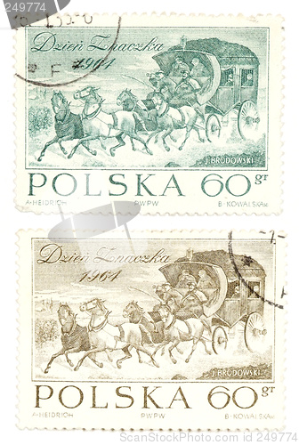 Image of Vintage postage stamps from Poland