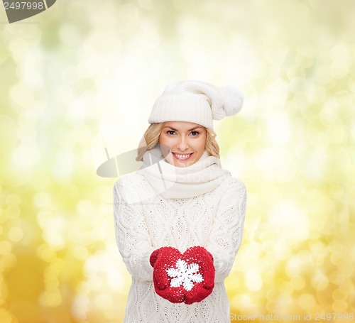 Image of woman with big snowflake