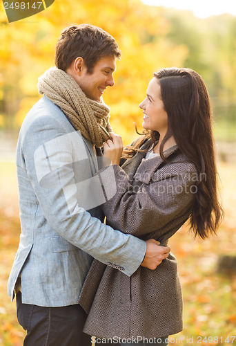 Image of romantic couple in the autumn park