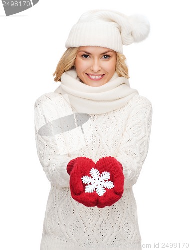 Image of woman with big snowflake