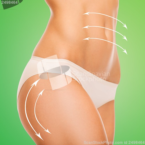Image of woman in cotton underwear showing slimming concept