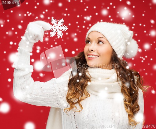 Image of woman with big snowflake