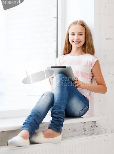Image of girl with tablet pc at school