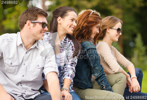 Image of group of students or teenagers hanging out