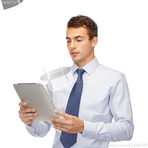 Image of buisnessman with tablet pc