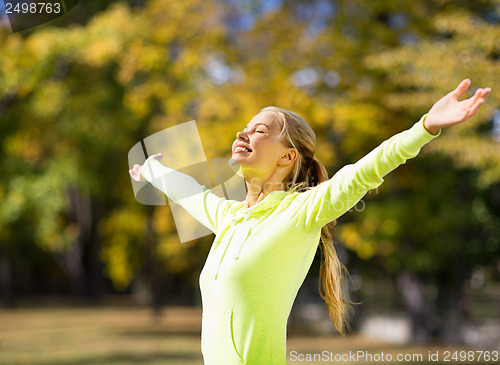 Image of woman doing sports outdoors