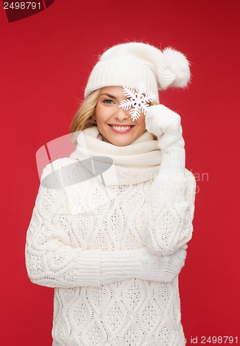 Image of woman with big snowflake