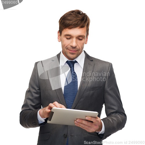 Image of buisnessman with tablet pc