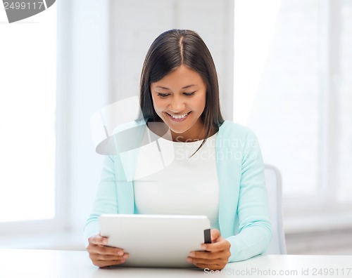 Image of businesswoman or student with tablet pc