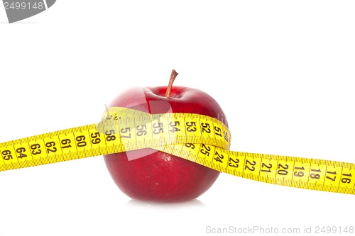 Image of Red apple with measure tape
