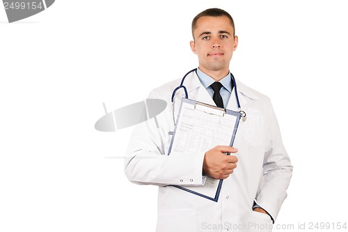 Image of Doctor holding clipboard