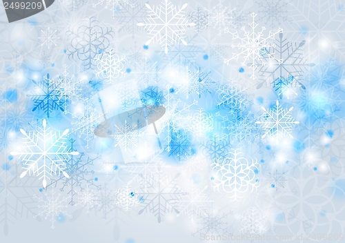 Image of Bright blue vector Christmas background