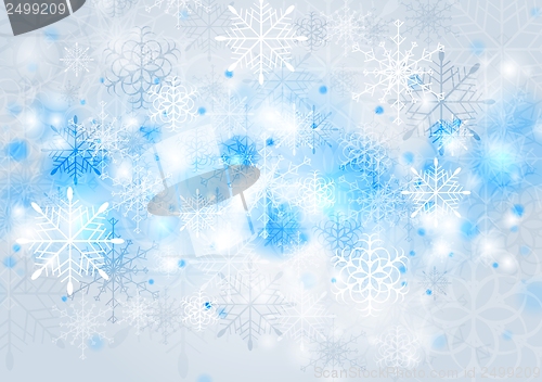 Image of Bright blue vector Christmas background
