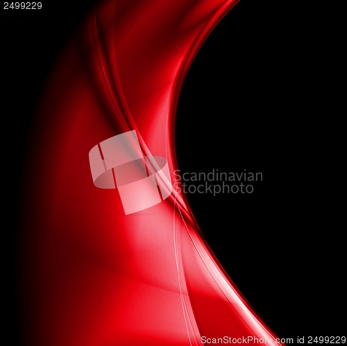Image of Bright red smooth vector waves design