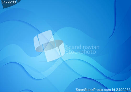 Image of Bright blue abstract wavy design