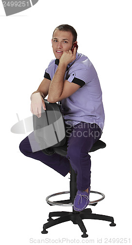 Image of Young Man on the Phone