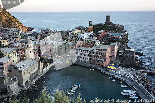 Image of Vernazza typical houses ,Italy