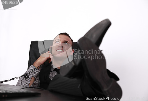 Image of Relaxed Young Businessman on the Phone