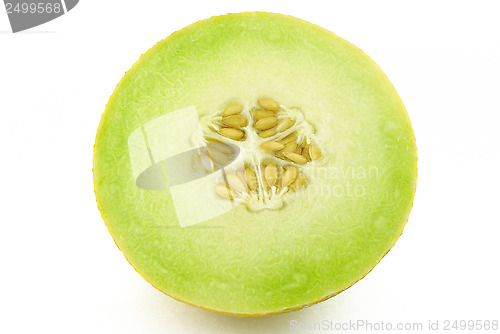 Image of Half of yellow melon cantaloupe