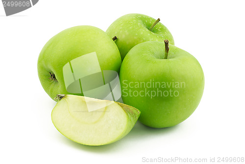 Image of Three apples and one quarter