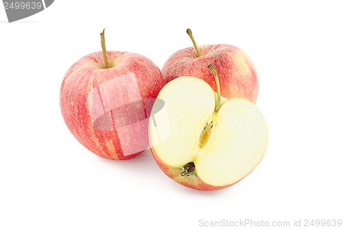 Image of Two red apples and a half