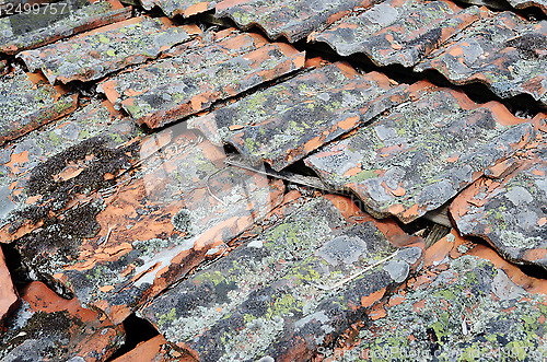 Image of backround from old terracota roof tiles
