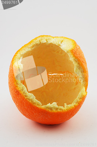 Image of orange peel on a neutral background