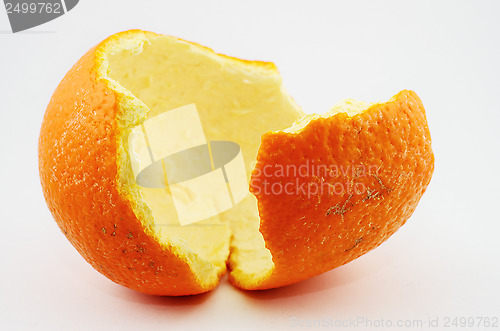 Image of orange peel on a neutral background