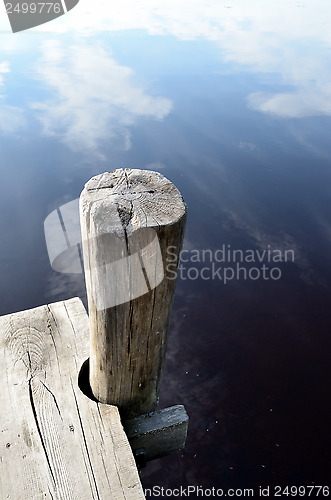 Image of lake and the old wooden jetty