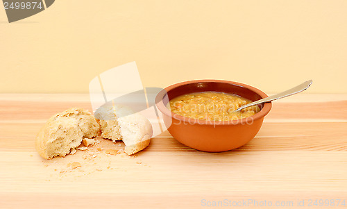 Image of Bowl of delicious vegetable soup