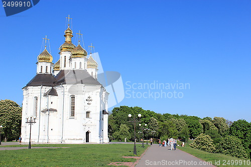 Image of Beautiful church on a background of the blue sky