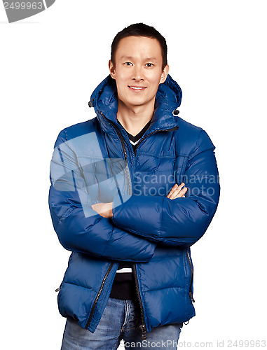 Image of Asian Man in Down Padded Coat