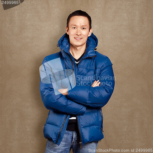 Image of Asian Man in Down Padded Coat