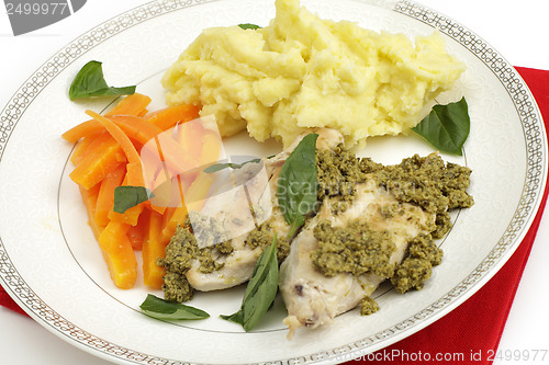 Image of Pan fried chicken and pesto