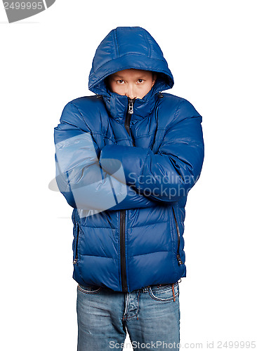 Image of Asian Man in Down Padded Coat