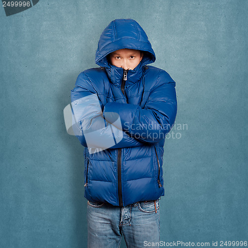 Image of Asian Man in Down Padded Coat