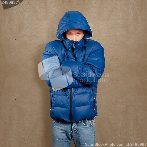 Image of Asian Man in Down Padded Coat