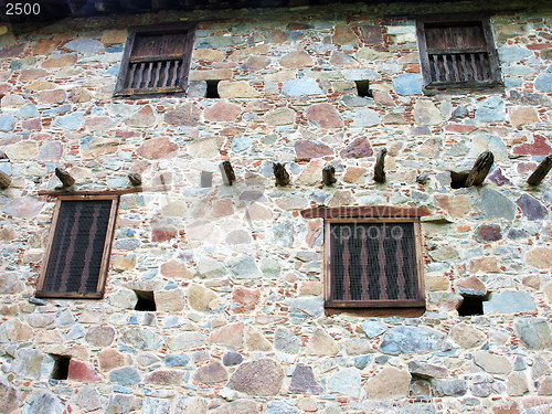 Image of Windows on stone. Fikardou. Cyprus