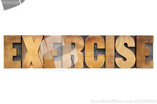 Image of exercise word in wood type