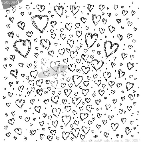 Image of Vector Sketch background with hearts